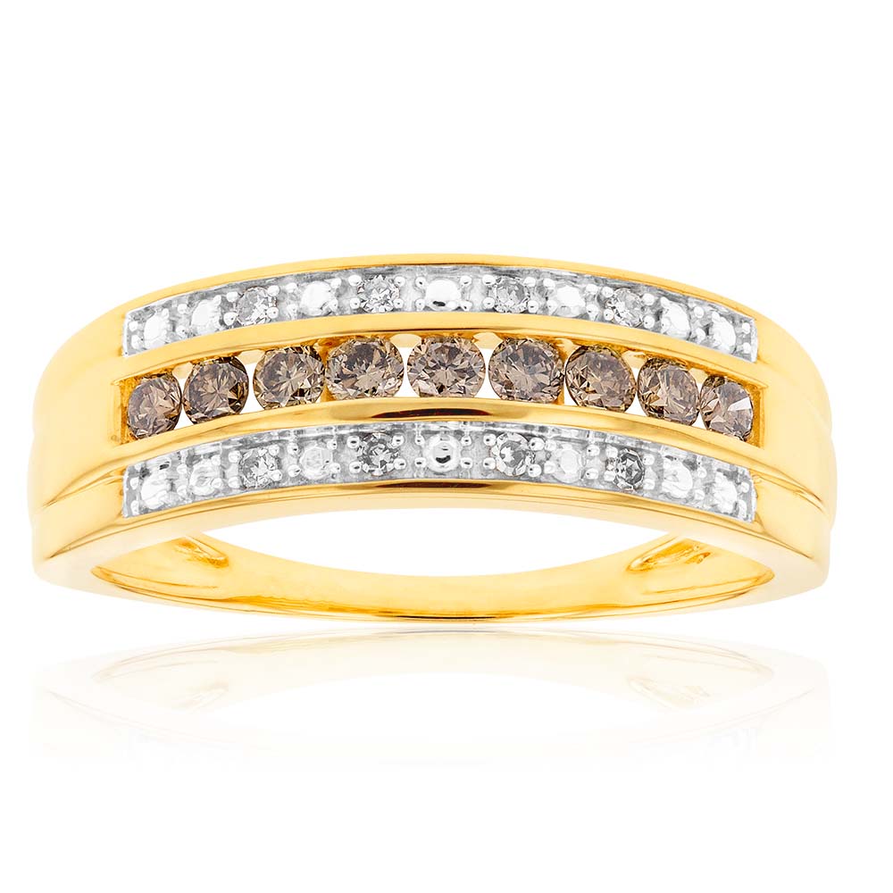 Stylish 9ct Yellow Gold 3/8 Carat Australian Diamond Ring