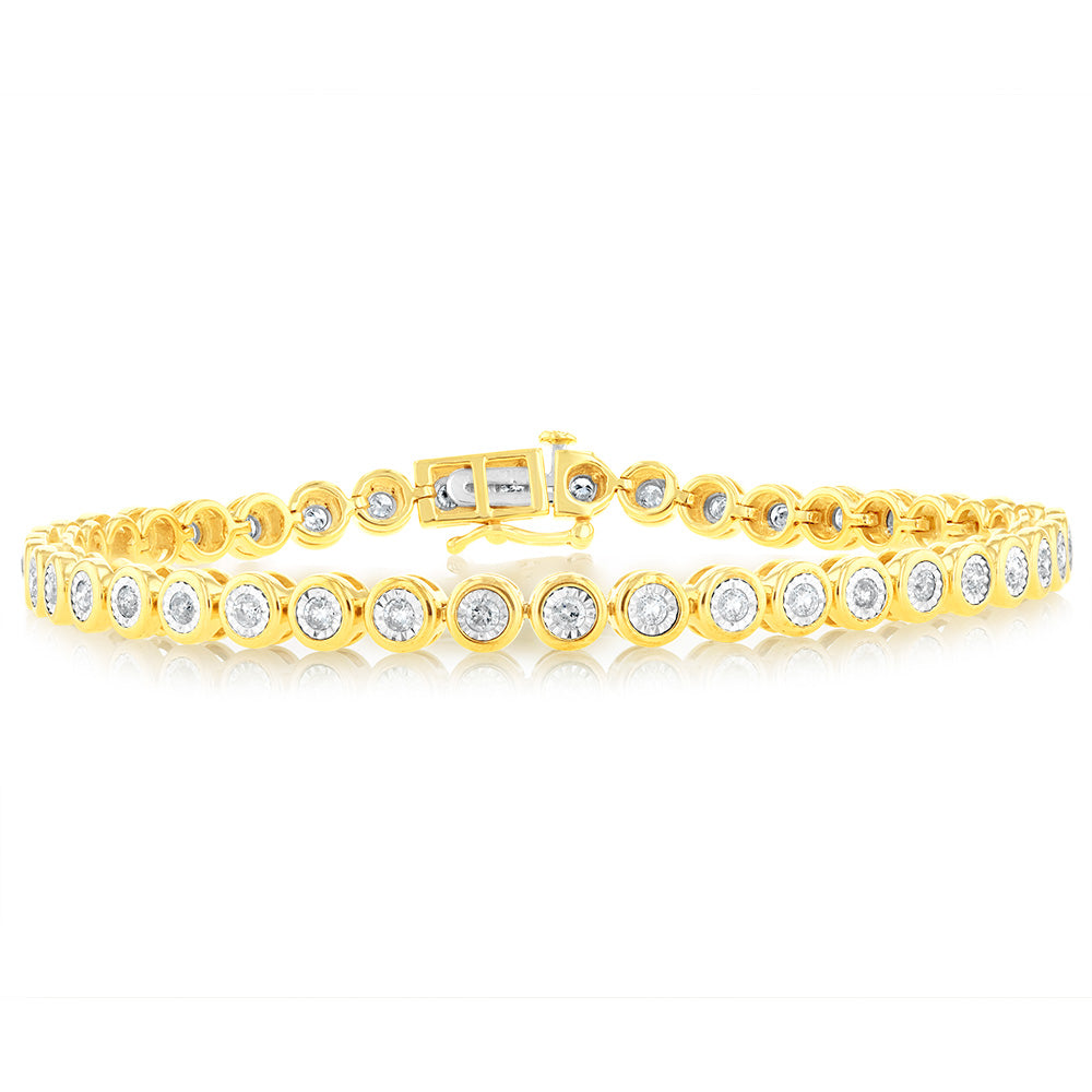 Gorgeous 1.00 Carat Diamond Bracelet Crafted in 10ct Yellow Gold, a Luxury Jewelry Piece