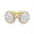 Gorgeous 9ct Yellow Gold 1/2 Carat Cluster Diamond Stud Earrings
