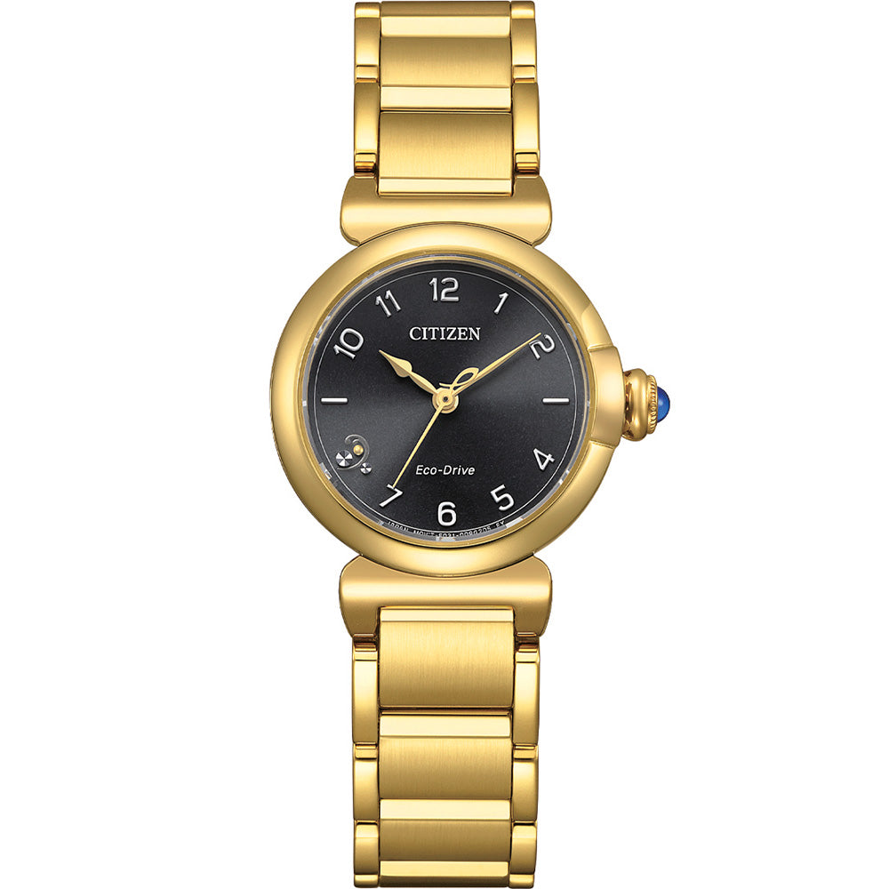 Citizen Luxury Eco-Drive EM1132-88H Men's Watch with Gold Case and Black Dial