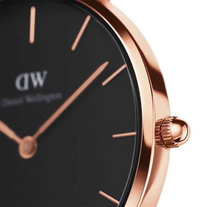 Daniel Wellington Petite Ashfield Ladies' Watch - DW00100201 with Matte Black Mesh Strap