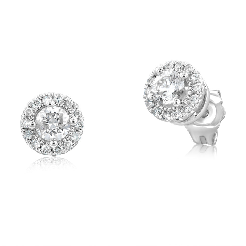 Stunning 1/2 Carat Diamond Stud Earrings Crafted in 10ct White Gold