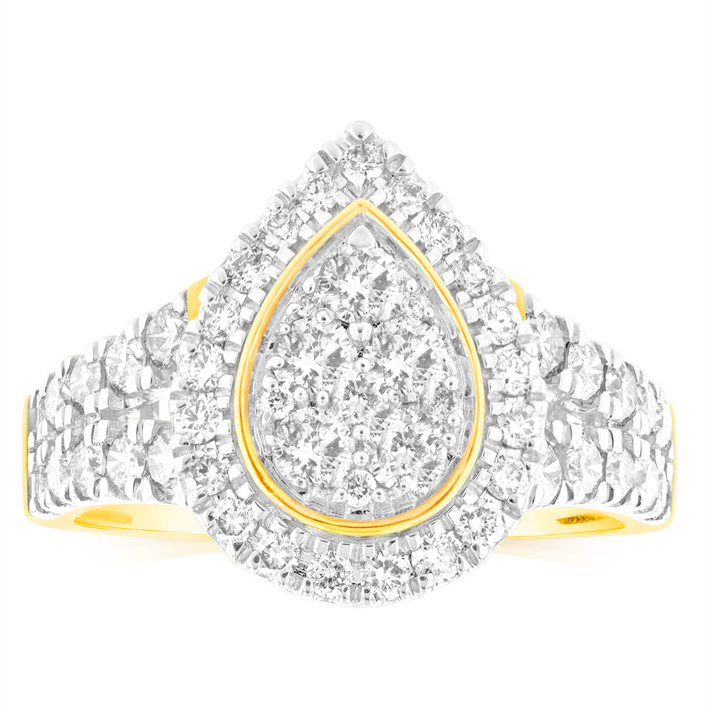 2 Carat Brilliant Cut Diamond Ring in 9ct Yellow Gold