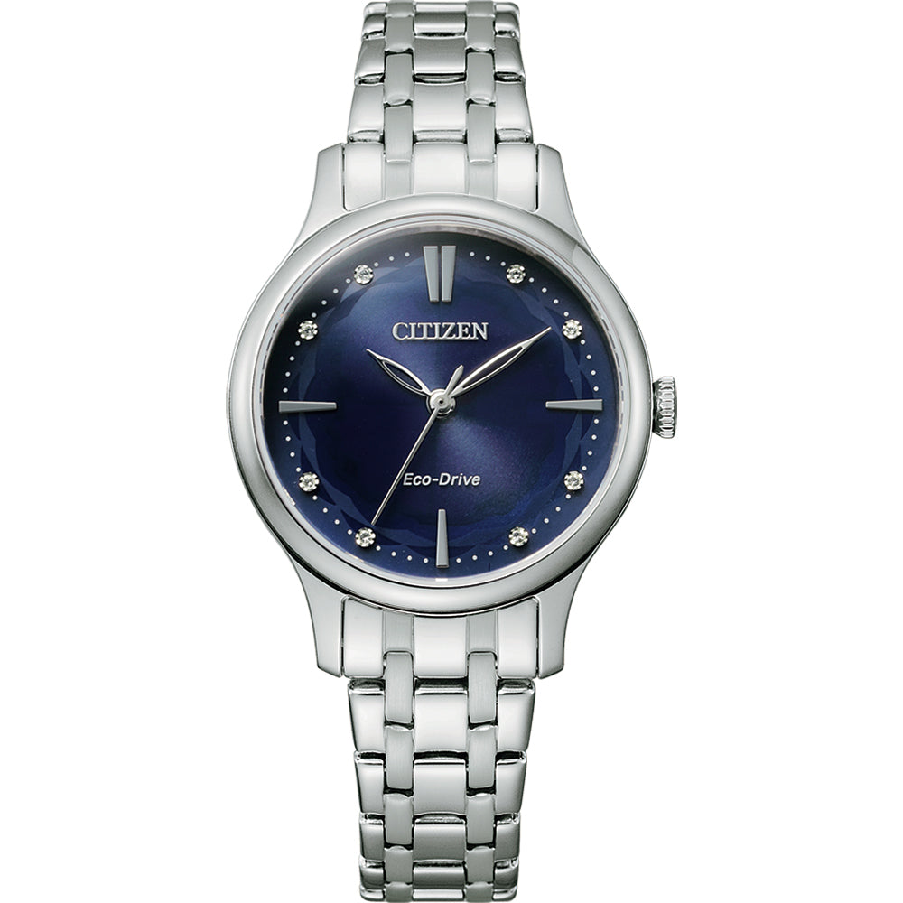 Citizen Ladies' Dark Blue Dial Eco - Drive Stainless - Steel Watch EM0890 - 85L
