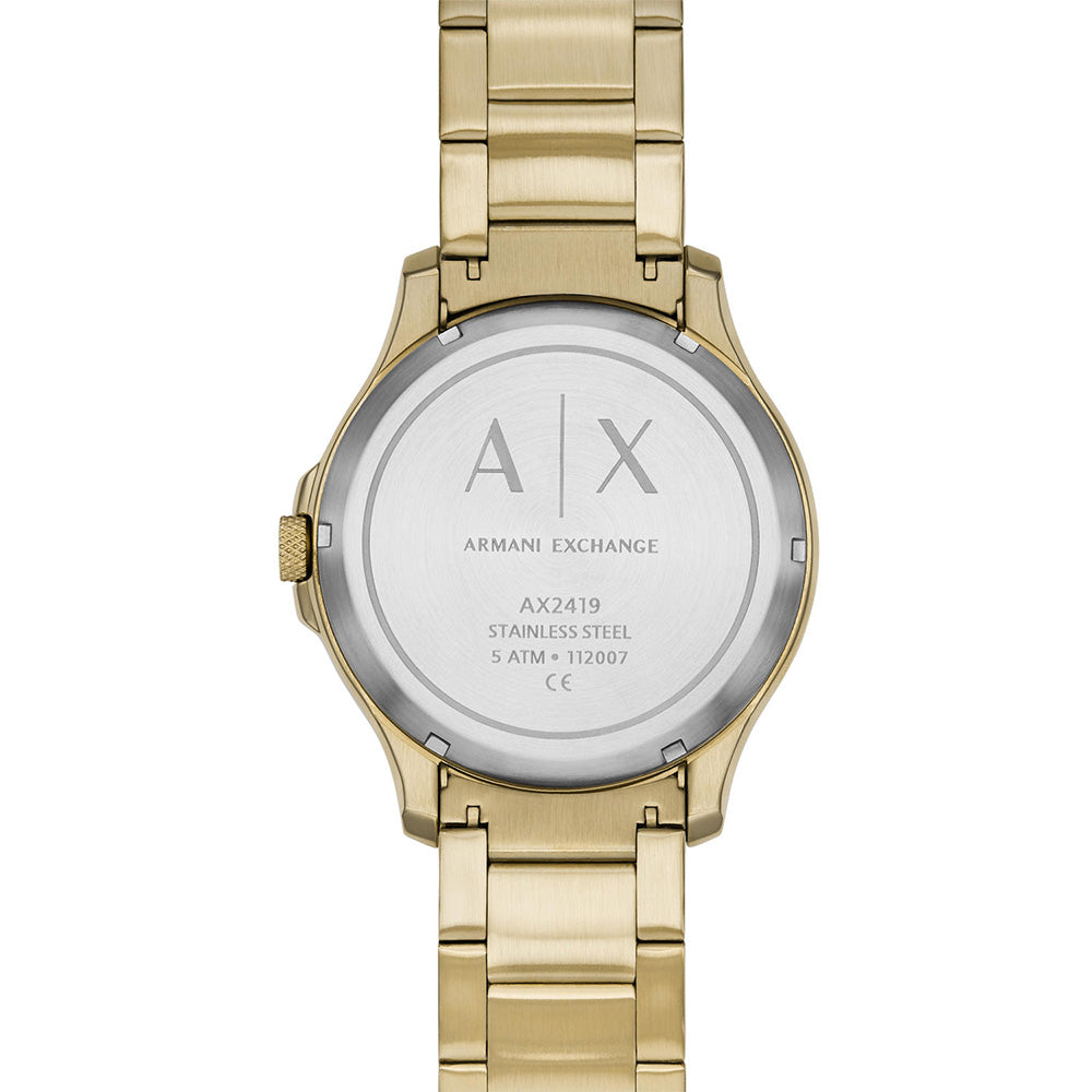 Stylish Armani Exchange Hampton AX2419 Automatic Watch with Gold - Tone Accents