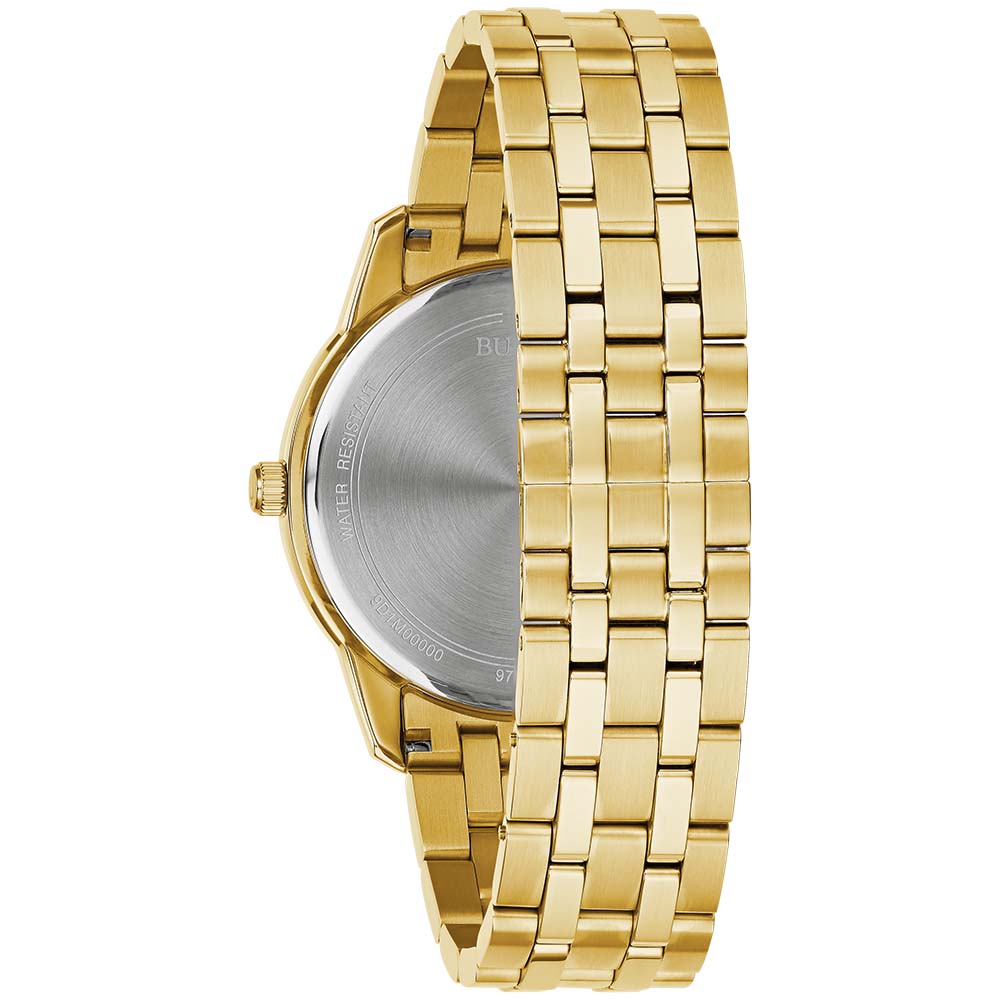 Bulova Men's Diamond-Embedded 97D123 Gold-Tone Stainless Steel Wristwatch