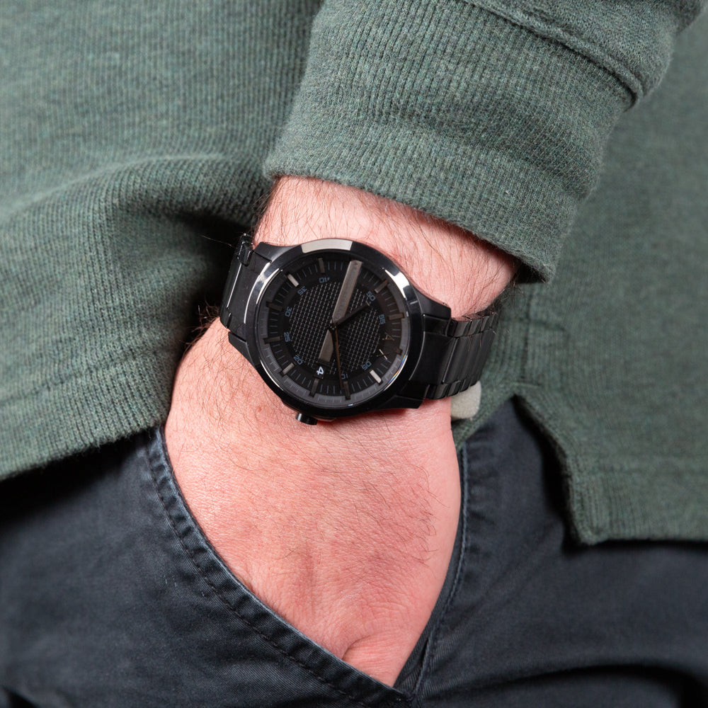 Stylish Armani Exchange Hampton AX2104 Black Men's Water-Resistant Watch