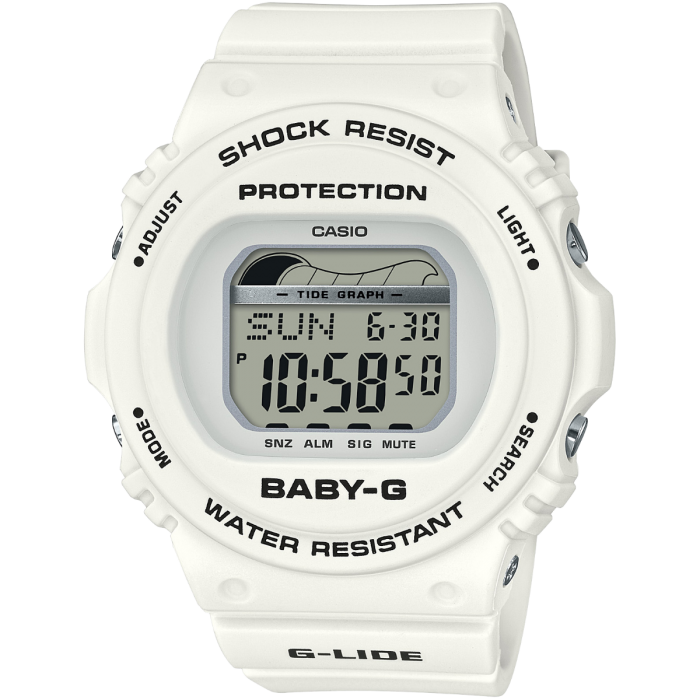 Baby-G Women's White Resin BLX-570-7DR Fashionable Wristwatch