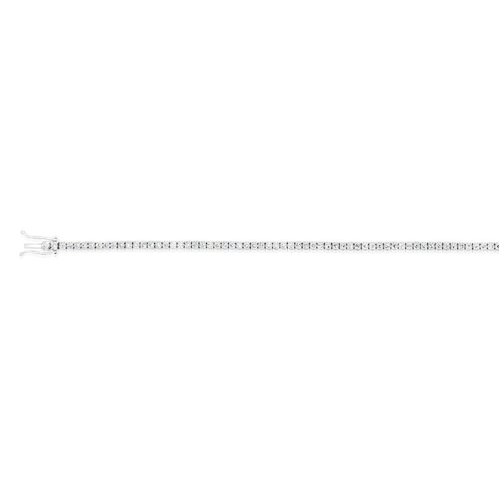 Half-Carat Luminescent Laboratory-Grown Diamond 17.5cm Tennis Bracelet Crafted in 9-Carat White Gold, A Stunning Jewelry Piece