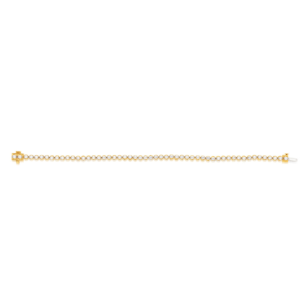 18cm 14ct Yellow Gold Tennis Bracelet with 2 Carats of 51 Brilliant Diamonds