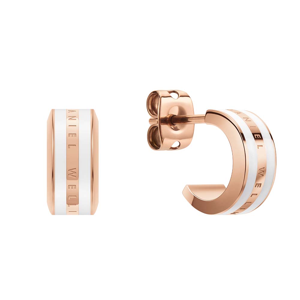 Daniel Wellington Two - Tone Rose Gold Plated Stainless Steel Emalie Stud Earrings