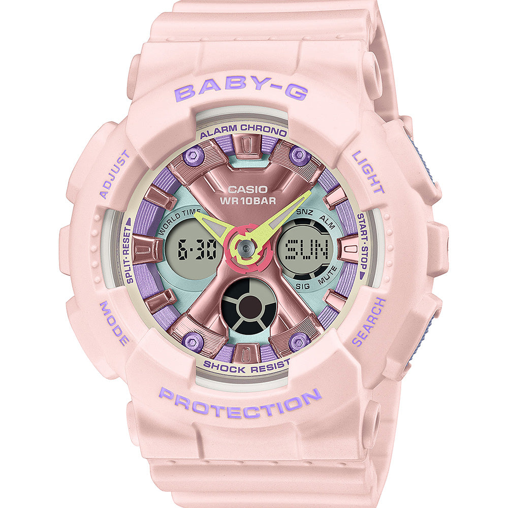 Stylish Baby-G BA130PM-4A Multi Pastel Pink Ladies' Wristwatch