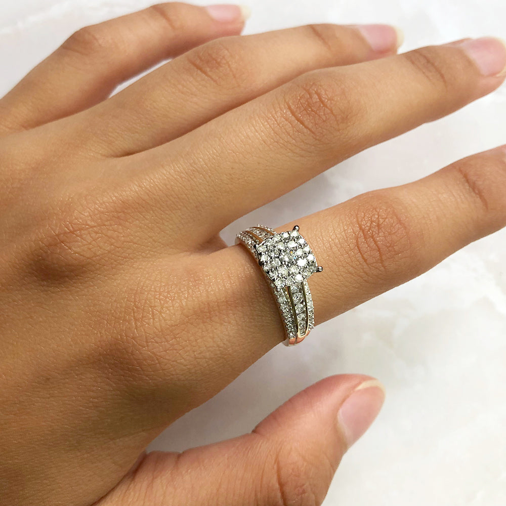 Exquisite 9ct Yellow Gold Ring with 1.00 Carat Brilliant Diamonds
