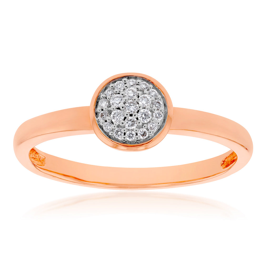 Exquisite 1/10 Carat Diamond Ring in 10ct Rose Gold