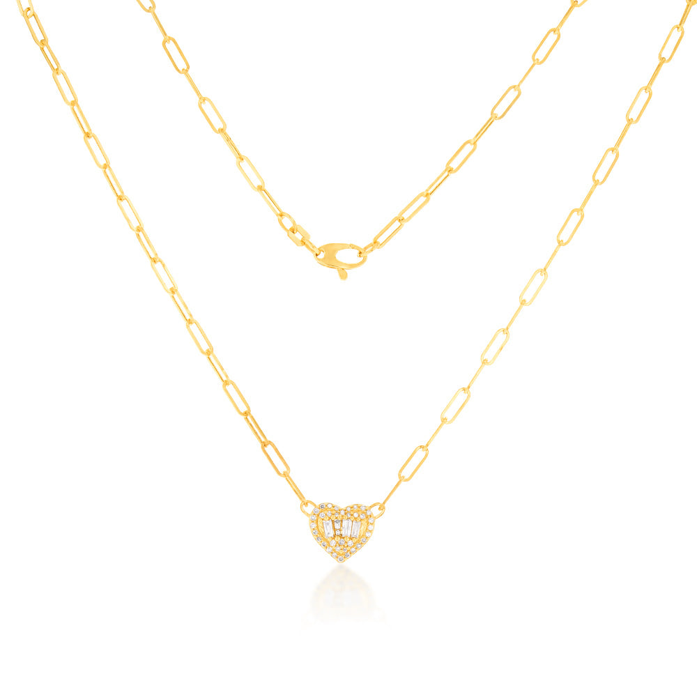 14ct Yellow Gold 0.5 Carat Diamond Heart - Shaped Pendant with 41cm Chain