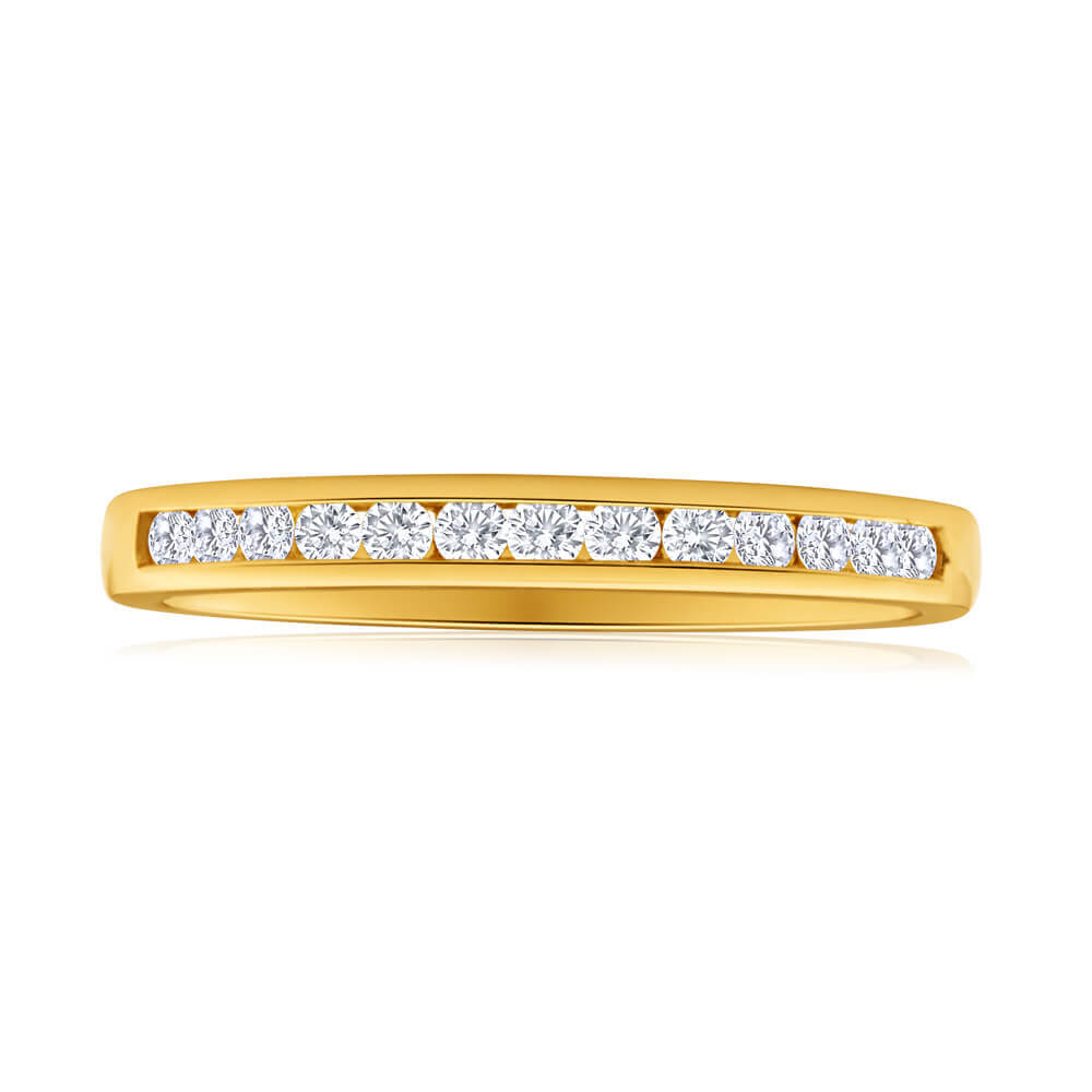 Exquisite 1/4 Carat Flawless Cut 18ct Yellow Gold Diamond Ring for Wedding or Everyday Wear