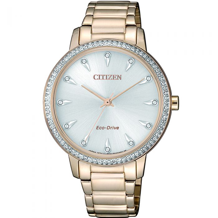 Citizen Ladies' Rose Gold-Tone Stainless Steel Wristwatch Model FE7043-55A