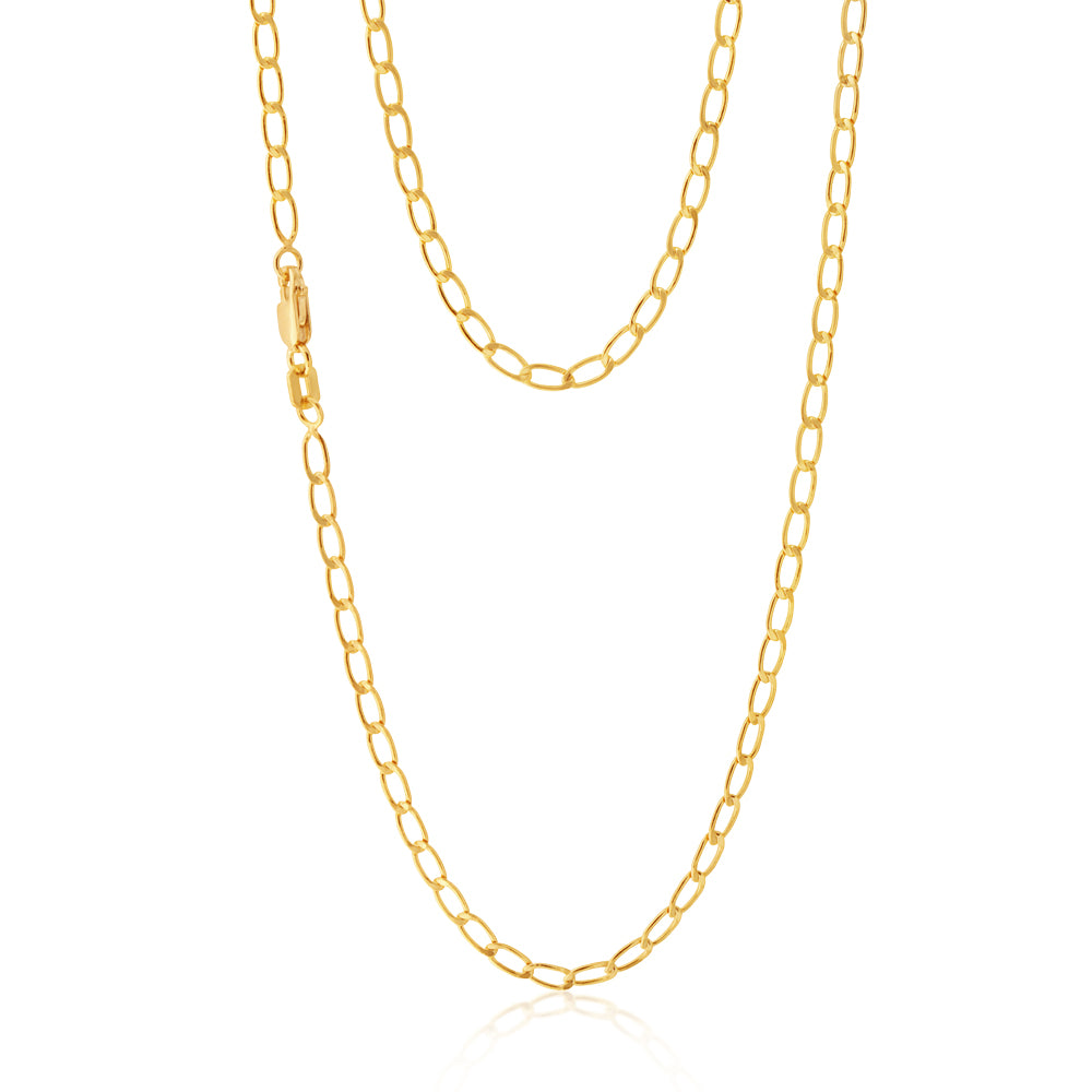 45cm 9ct Yellow Gold-Filled Curb Chain for Elegant Style