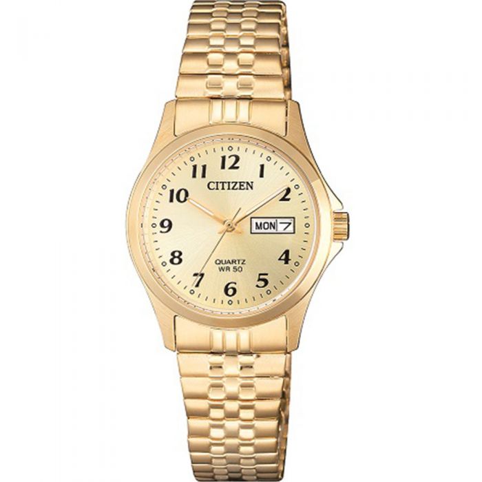 Citizen Quartz Watch EQ2002 - 91P with Gold - Toned Stainless Steel Design