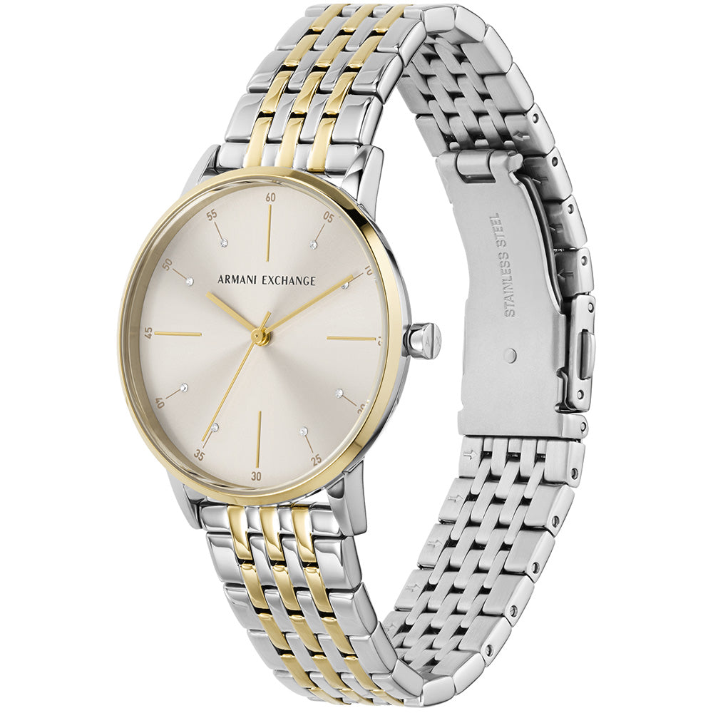 Armani Exchange Stylish AX5595 Lola Two-Tone Watch for Fashion Lovers