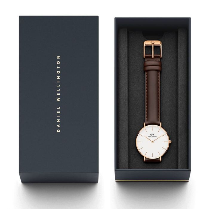 Daniel Wellington Women's Petite Bristol DW00100171 Brown Fashionable Wristwatch