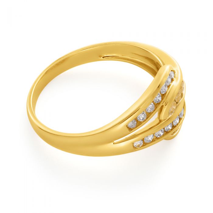 Exquisite Australian Diamond 9 Carat Yellow Gold 0.5 Carat Total Weight Loop Diamond Dress Ring