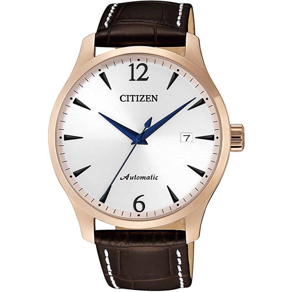 Citizen Automatic Men's Watch NJ0113 - 10A with 40mm Stainless Steel Case and Brown Leather Strap
