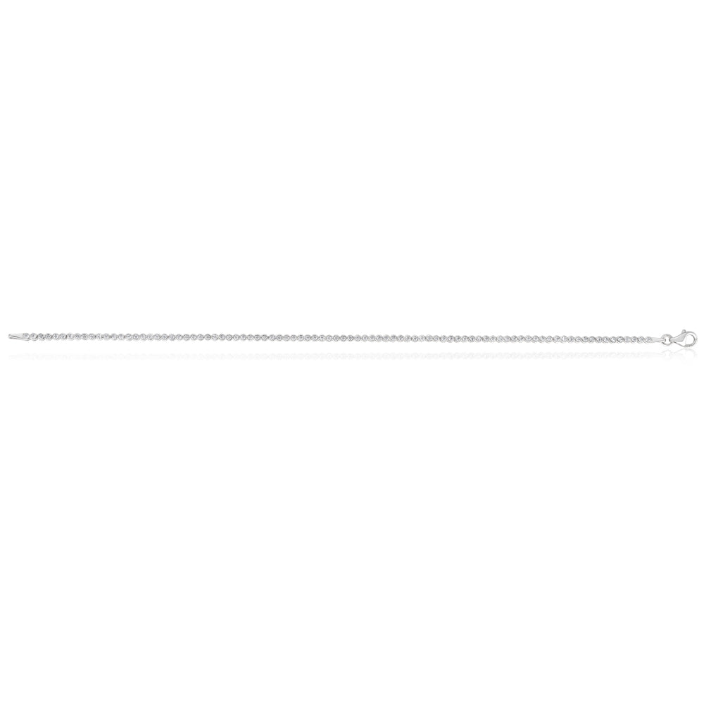 19cm 9ct White Gold Tennis Bracelet with Sparkling Zirconia