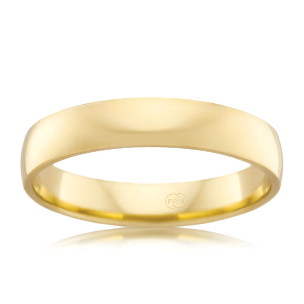 4mm 9ct Yellow Gold Crescent Ring, Size N - A Sleek Australian Creation
