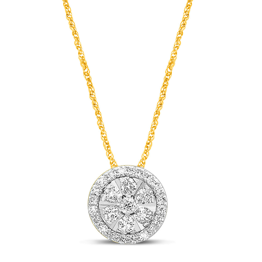 9ct Yellow Gold Pendant with 1/5 Carat Luminesce Lab - Created Diamond