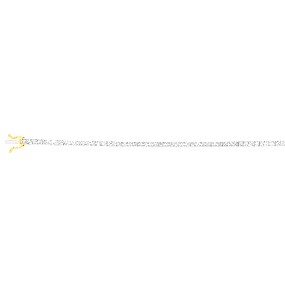 Exquisite 1 Carat Luminesce Laboratory-Grown Diamond Tennis Bracelet Crafted in 9-Carat Yellow Gold