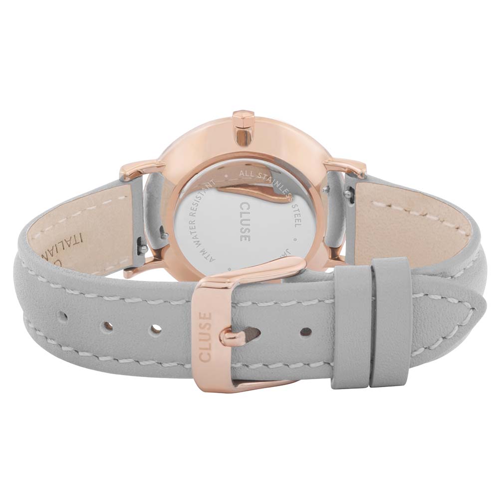 Cluse Women's Minuit Collection Grey Leather Strap Everyday Watch CW0101203010