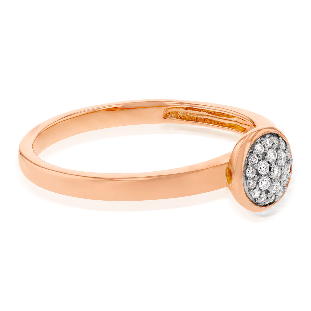 Exquisite 1/10 Carat Diamond Ring in 10ct Rose Gold