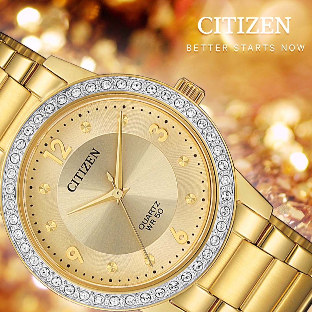 Citizen Women's Gold Stainless Steel EL3092 - 86P Fashionable Wristwatch