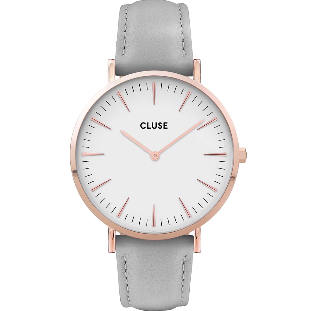 Stylish Cluse CW0101201007 Bohemian Chic Light Grey Leather Women's Wristwatch