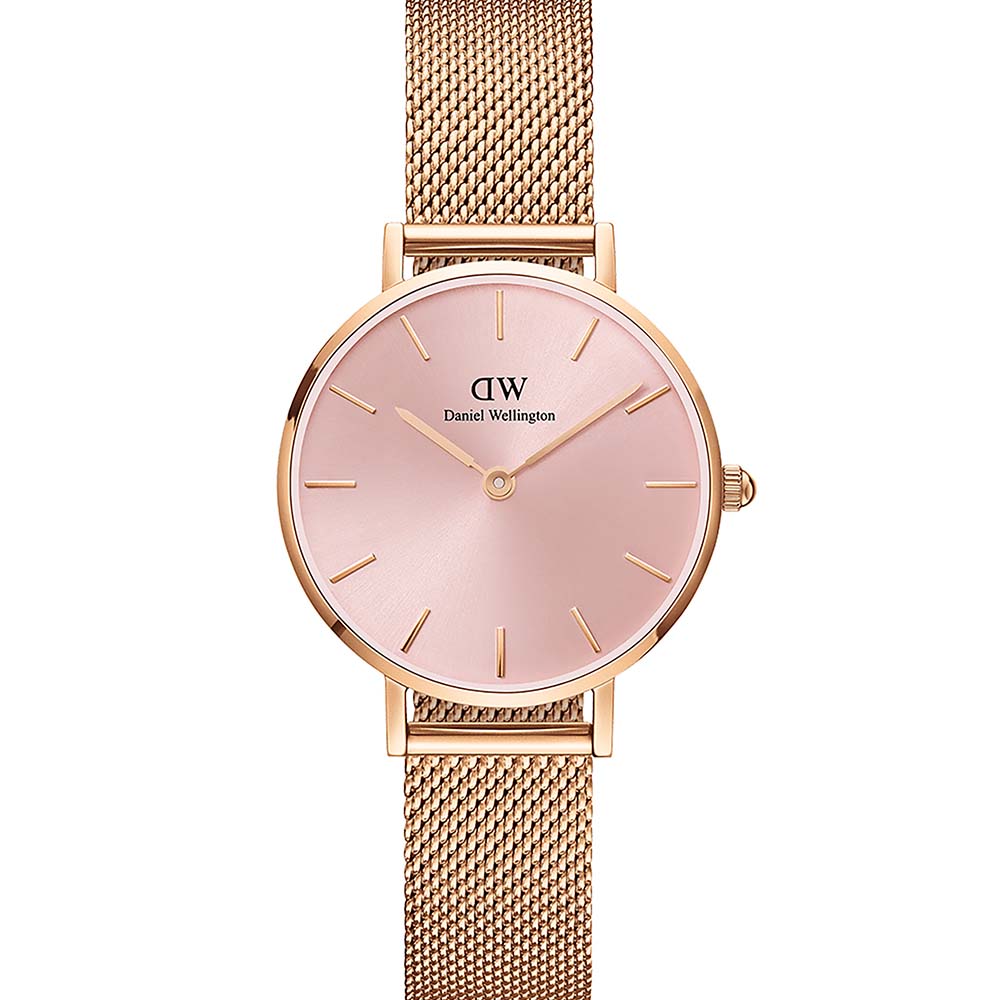 Daniel Wellington Pink Melrose DW00100368 28mm Rose Gold Mesh Watch