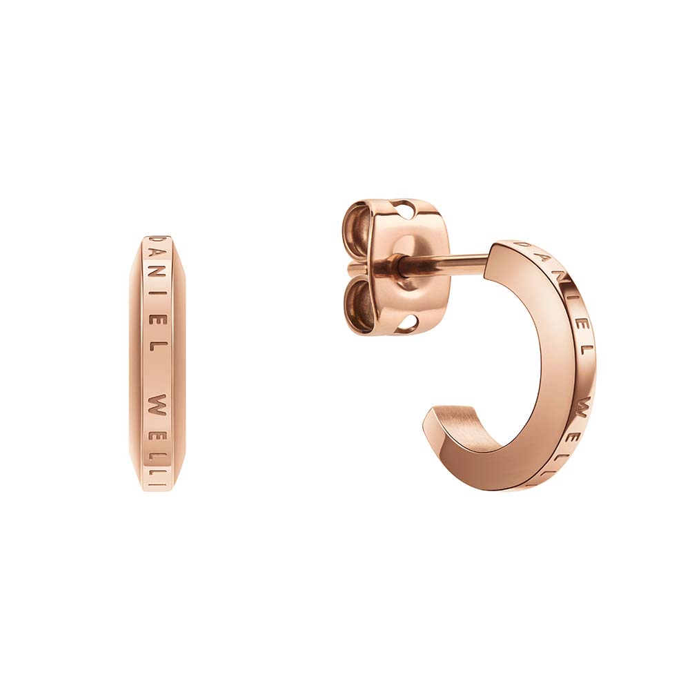 Daniel Wellington Elegant Rose Gold Plated Stainless Steel Elan Stud Earrings for Women's Everyday Wear