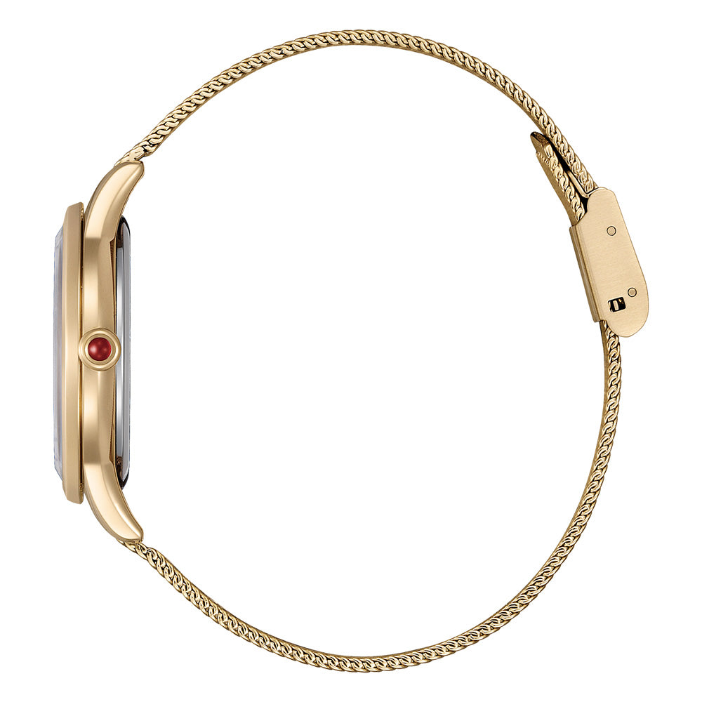 Citizen Eco-Drive EM0818-82X: 32mm Gold-Tone Watch with Rose Mesh Band