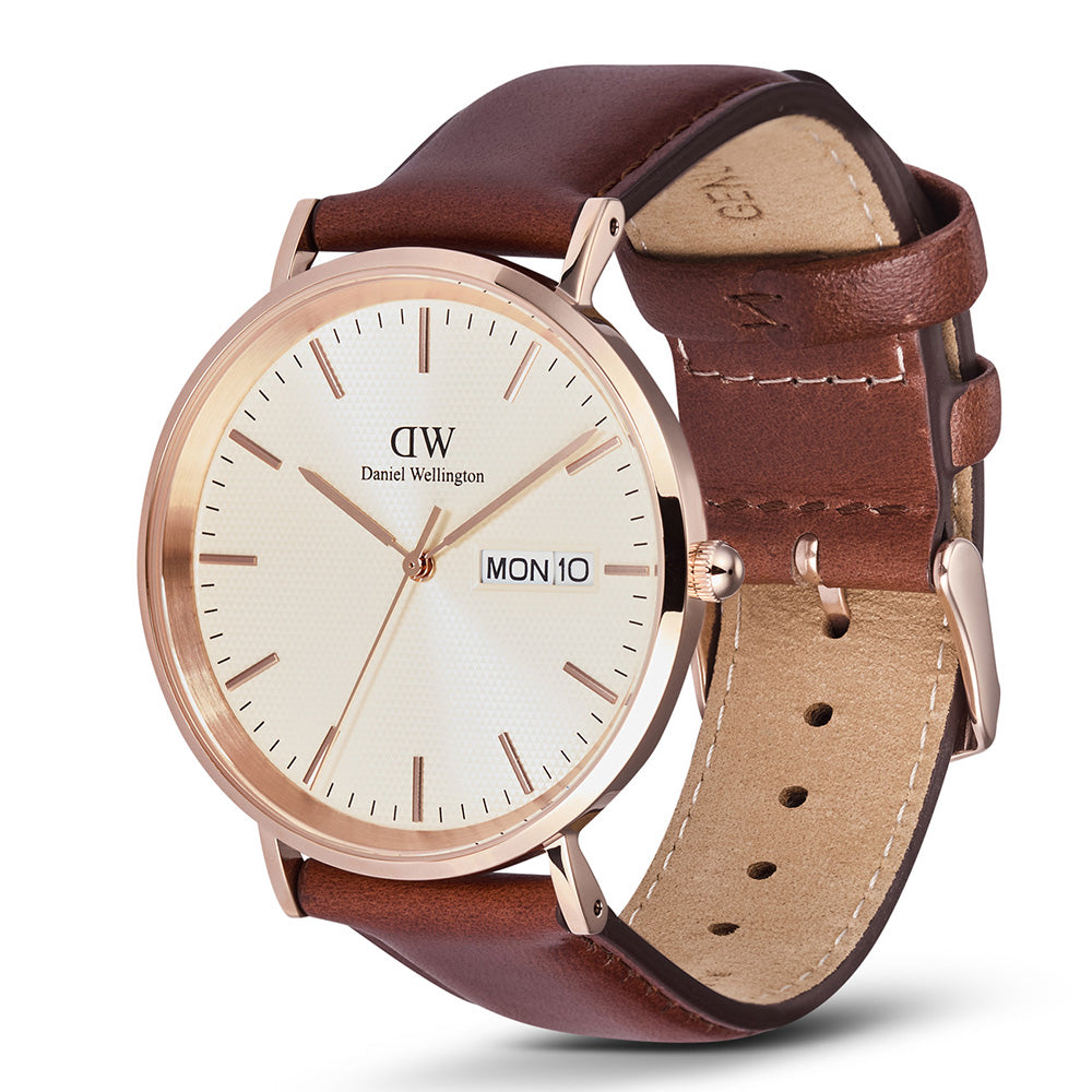 Daniel Wellington Classic St Mawes 40mm Stainless Steel Watch with Leather Strap DW00100829