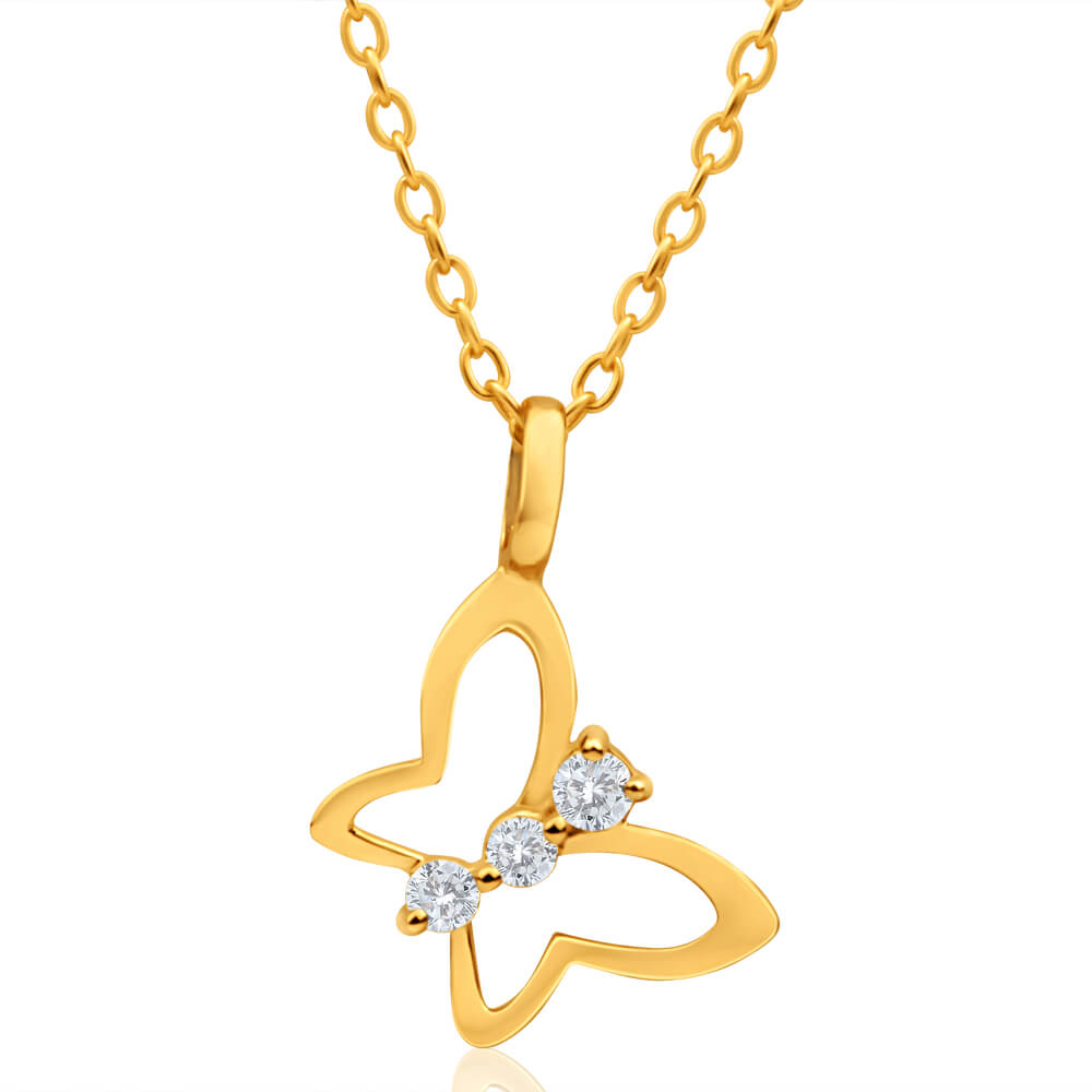 Alluring 9ct Yellow Gold Cubic Zirconia Pendant