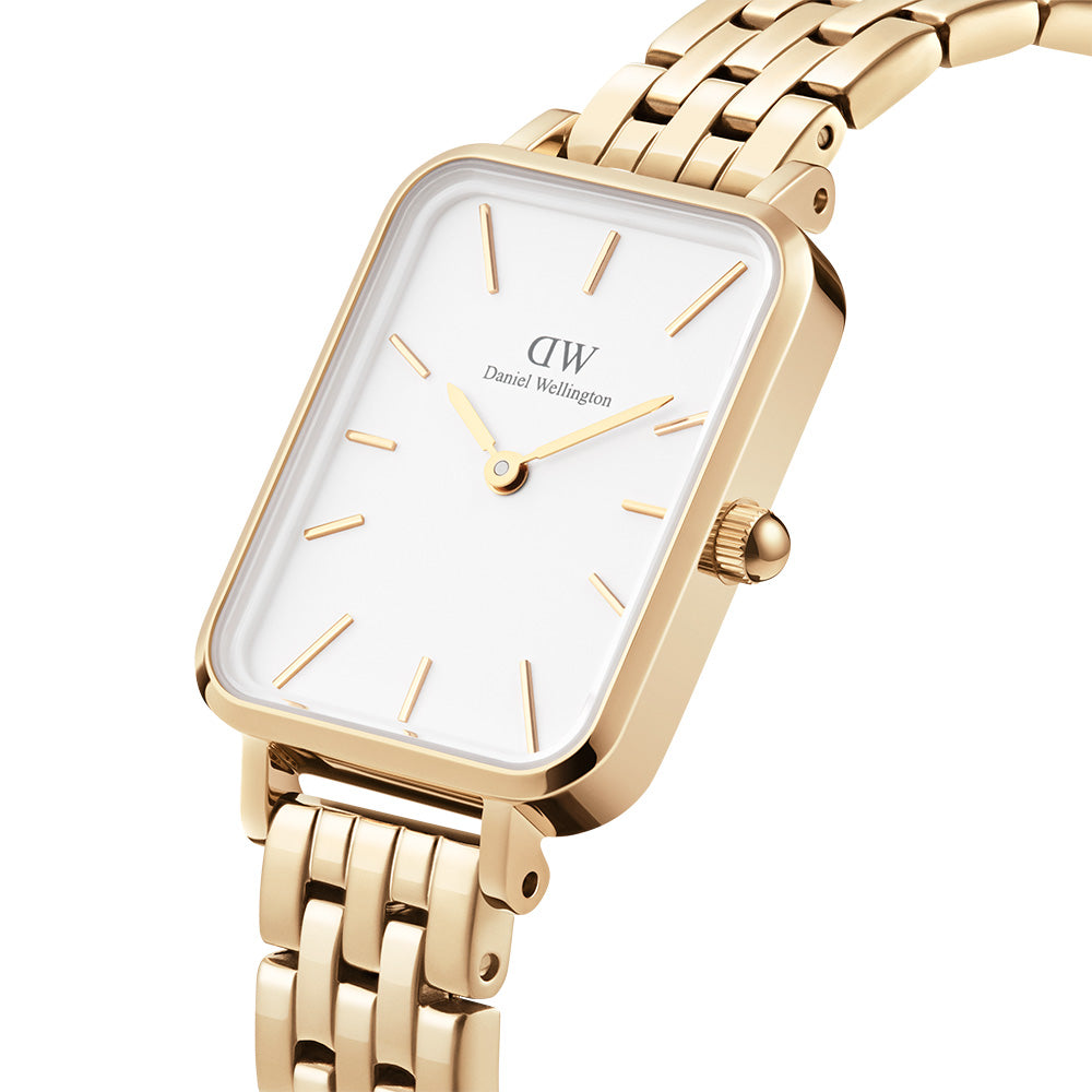 Daniel Wellington DW00100622 Quadro Link: Eggshell White Dial with Gold Case & Bracelet