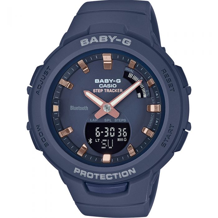 Baby-G BSAB100-2A Women's Blue Resin Fashionable Sports Watch for Daily Workouts