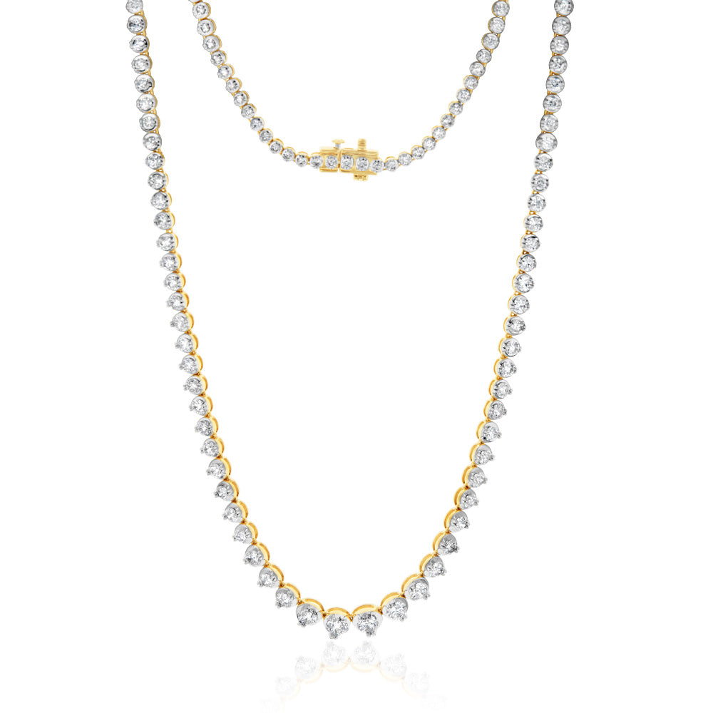 14ct Yellow Gold Necklace with 10 Carats of 111 Brilliant Diamonds, 43.5cm
