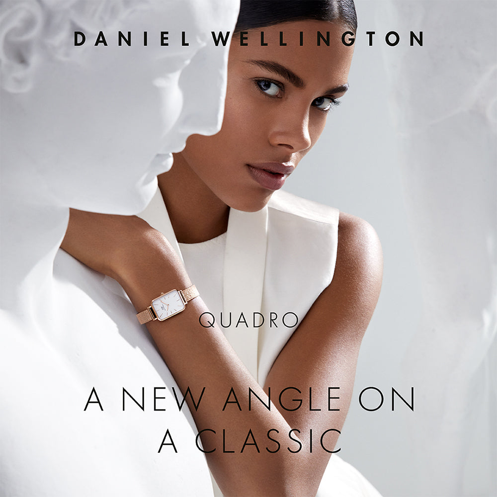 Daniel Wellington Quadro Pressed Melrose Luxury Rose Gold Plated Stainless Steel Men's and Women's Watch DW00100431