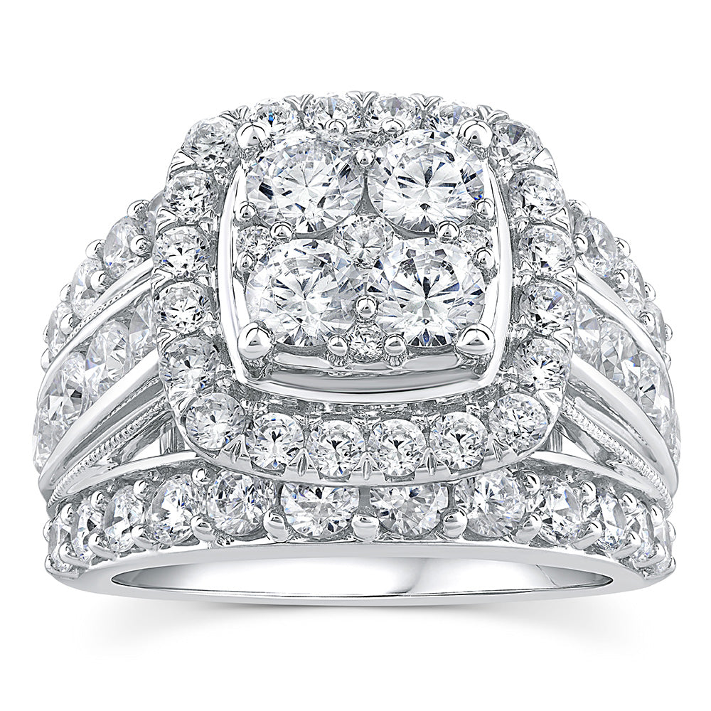 Stunning 3.95 Carat Lab - Grown Diamond Ring in 14ct White Gold, Size N½