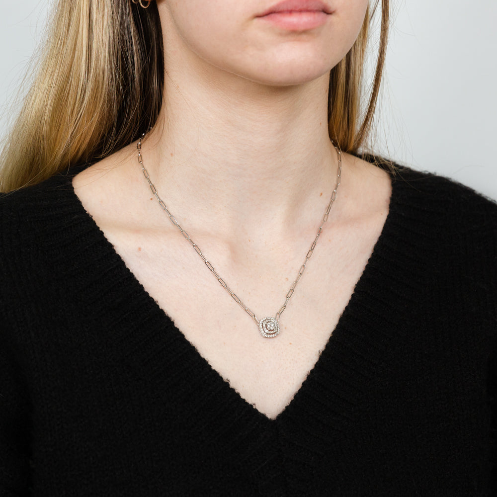 14 Carat White Gold 0.5 Carat Diamond Pendant on a 45cm Long Chain - A Timeless Jewellery Piece