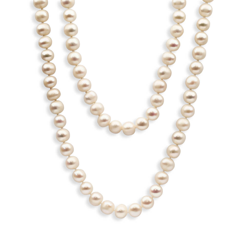 180 Centimeter Long Strand of White Freshwater Pearls for Jewelry Lovers