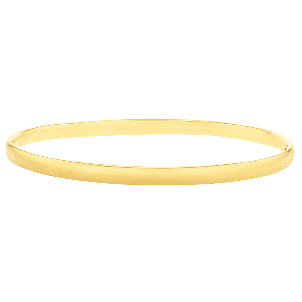 Stylish 9ct Yellow Gold Comfort-Fit 3.8mm Wide and 60mm Internal Diameter Bangle Jewelry