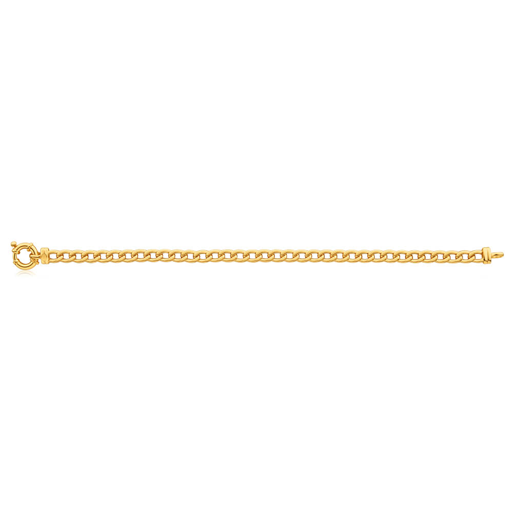 19cm 150Gauge 9ct Yellow Gold Plated Copper Curb Bracelet for Everyday Wear
