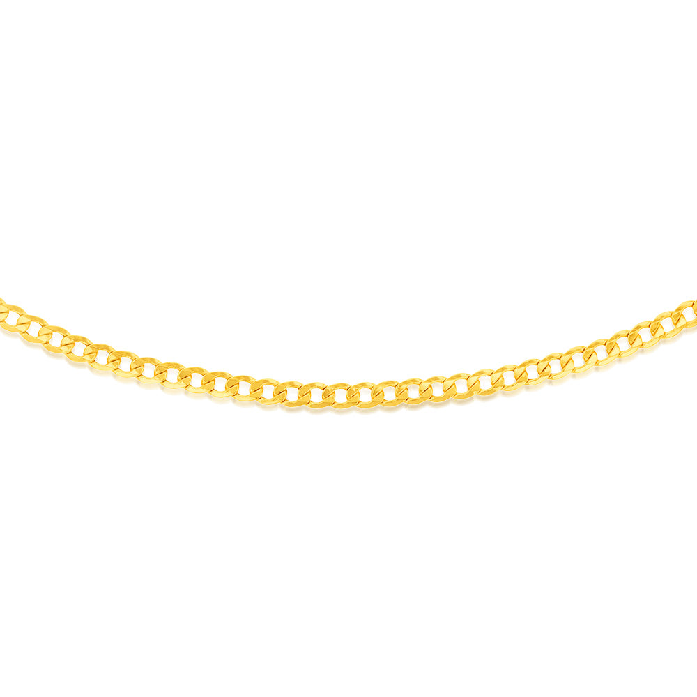 60cm 150 Gauge 9 Carat Yellow Gold Copper - Filled Curb Style Jewelry Chain